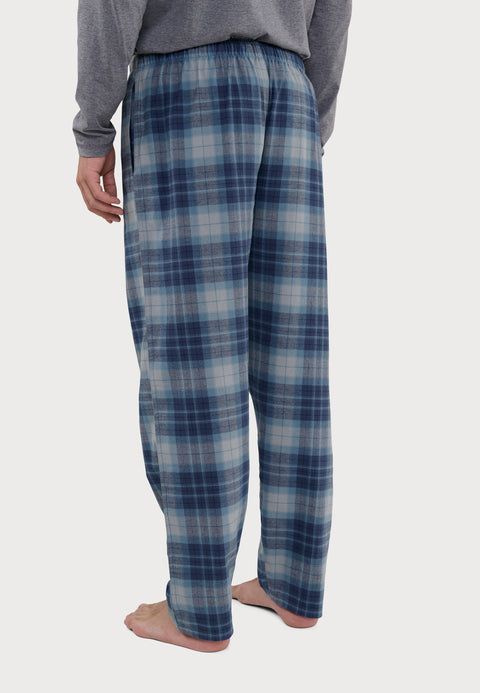 Pantalón Pijama Hombre Largo Premium Franela | Azul Marino | El Búho Nocturno - 13522939 - https://www.elbuhonocturno.com/