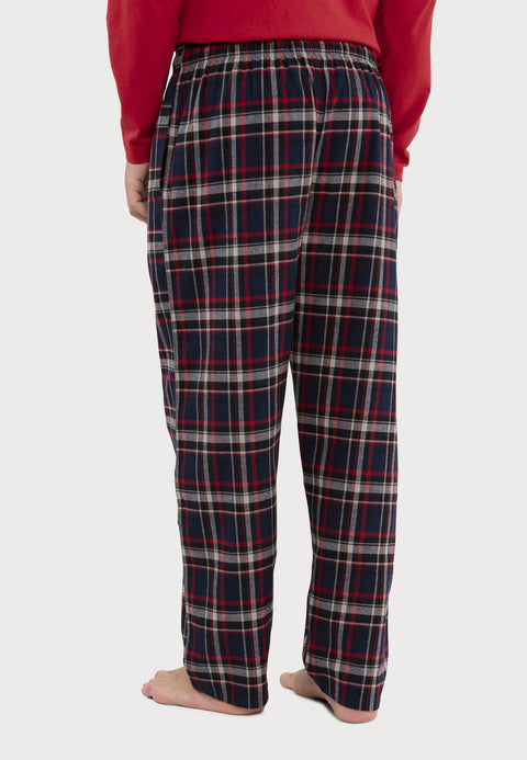 Pantalón Pijama Hombre Largo Premium Franela | Azul Marino | El Búho Nocturno - 68101269 - https://www.elbuhonocturno.com/