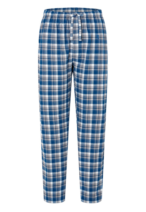 Pantalón Pijama Hombre Invierno Premium Algodón Franela Cuadros - Azul 8898_36 - 87857401 - https://www.elbuhonocturno.com/