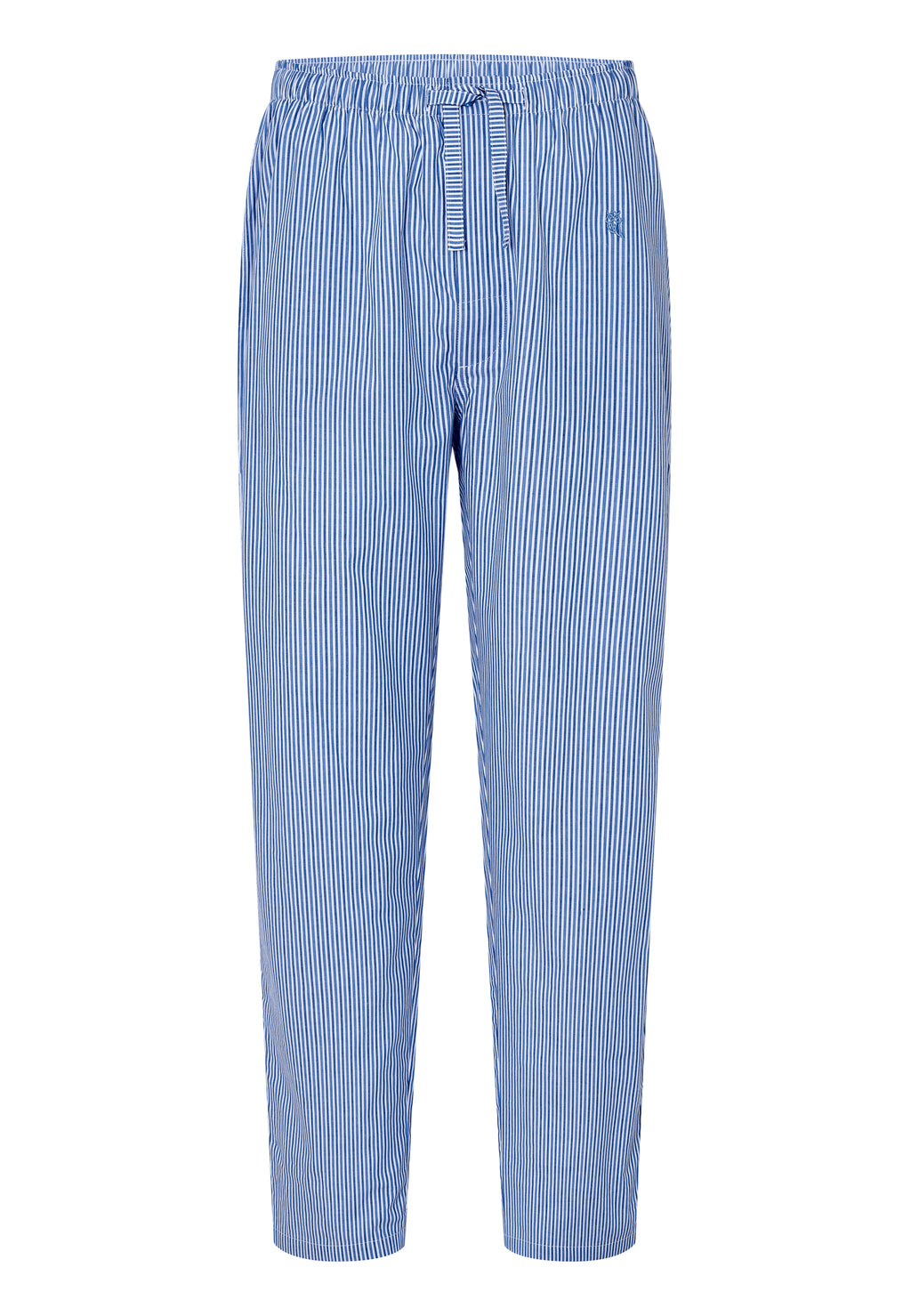 Mens Pajama Pants Long Poplin Striped | Navy White | El Búho