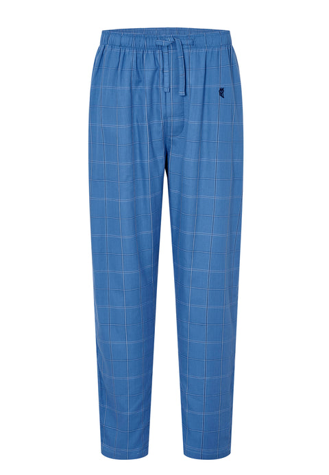 Pantalón Pijama Hombre Largo Algodón Popelín Cuadros - Azul 8918_38 - 53225477 - https://www.elbuhonocturno.com/
