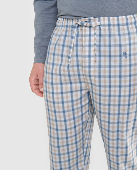Pantalón Pijama Hombre Largo Algodón Popelín Cuadros - Verde 8920_44 - 24789874 - https://www.elbuhonocturno.com/
