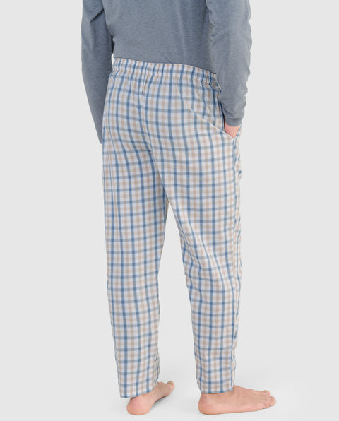 Pantalón Pijama Hombre Largo Algodón Popelín Cuadros - Verde 8920_44 - 33260811 - https://www.elbuhonocturno.com/