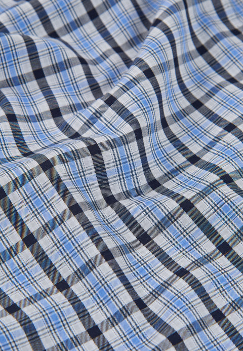 Pantalón Pijama Hombre Largo Popelín Cuadros | Marino Blanco | El Búho Nocturno - 40816905 - https://www.elbuhonocturno.com/