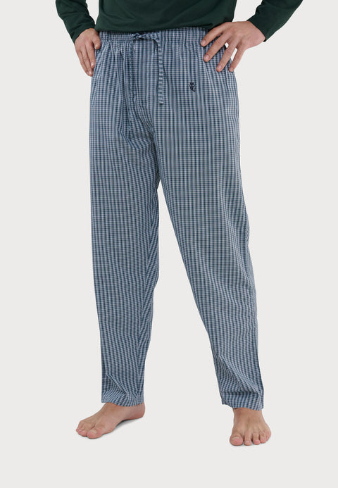 Pantalón Pijama Hombre Largo Algodón Popelín Cuadros - Verde 8923_40 - 34823465 - https://www.elbuhonocturno.com/