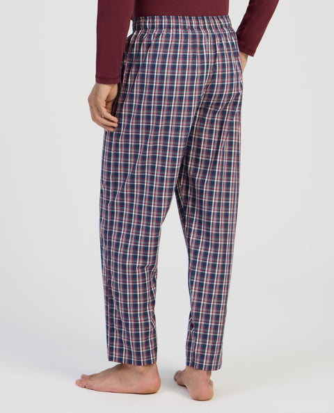 Pantalón Pijama Hombre Largo Algodón Popelín Cuadros - Rojo 8925_90