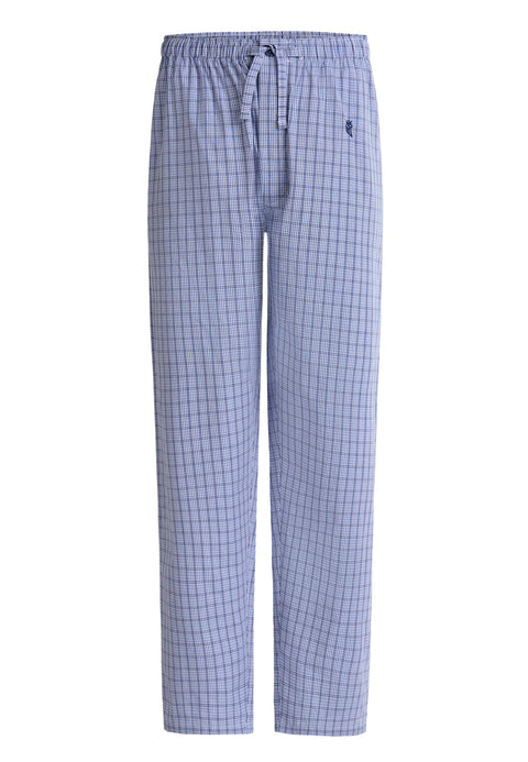 Pantalón Pijama Hombre Largo Algodón Popelín Cuadros - Azul 8942_37 - 19559728 - https://www.elbuhonocturno.com/