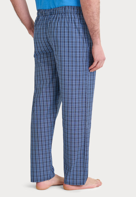 Pantalón Pijama Hombre Largo Algodón Popelín Cuadros - Azul 8944_39 - 10988308 - https://www.elbuhonocturno.com/