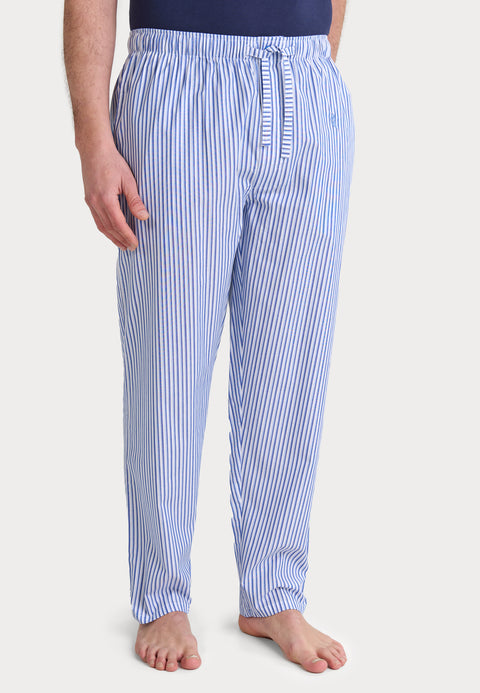 Pantalón Pijama Hombre Largo Algodón Popelín Rayas - Azul 8945_33 - 30126234 - https://www.elbuhonocturno.com/