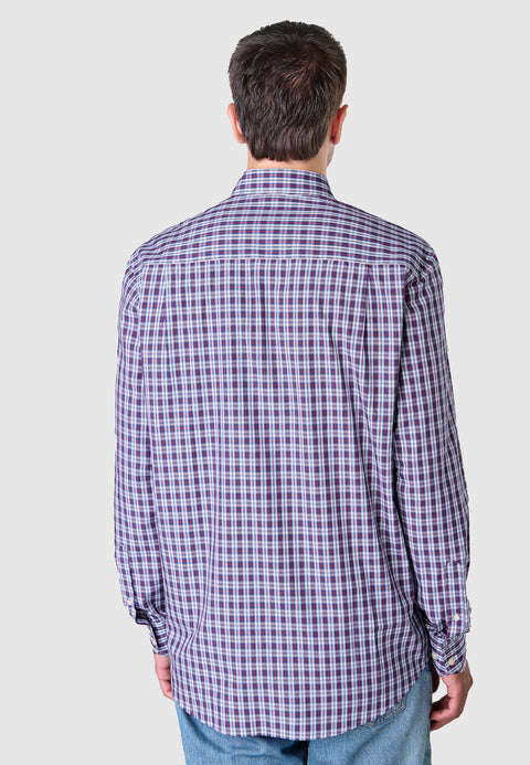 Camisa Hombre Manga Larga Popelín Cuadros con Bolsillo Easy Iron Extrasuave - Rojo 0308_94 - 70520746 - https://www.elbuhonocturno.com/
