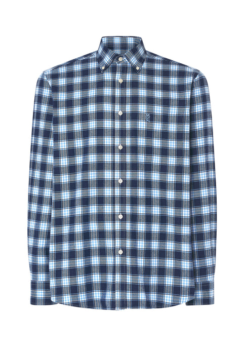 Camisa Hombre Franela Cuadros Algodón Invierno Premium con Bolsillo - Azul 0400_36 - 81055138 - https://www.elbuhonocturno.com/