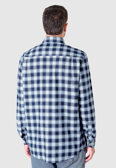 Camisa Hombre Franela Cuadros Algodón Invierno Premium con Bolsillo - Azul 0400_36 - 92558494 - https://www.elbuhonocturno.com/