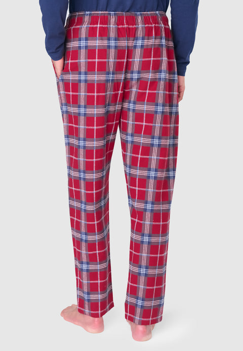 8817 - Premium Flannel Checked Long Trousers - Red