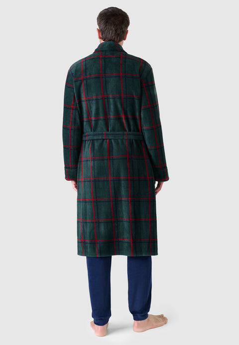0604 - Men's Winter Fleece Coat Premium Printed Polyester - Bottle Green
