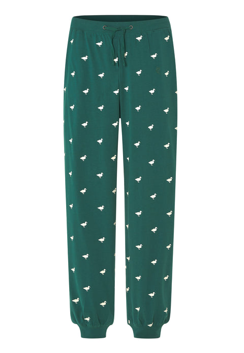 8511 - Long Printed Knitted Trousers - Green