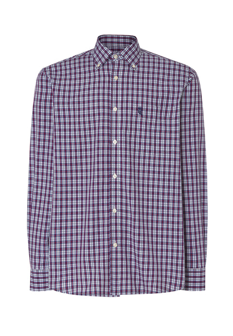 Camisa Hombre Manga Larga Popelín Cuadros con Bolsillo Easy Iron Extrasuave - Rojo 0308_94 - 34335522 - https://www.elbuhonocturno.com/