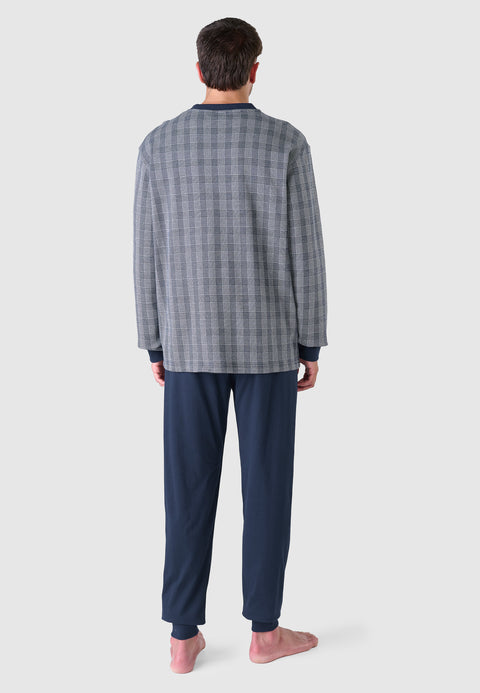 Pijama Hombre Invierno Premium Tapeta Algodón Punto - Azul 55028_39 - 82346129 - https://www.elbuhonocturno.com/