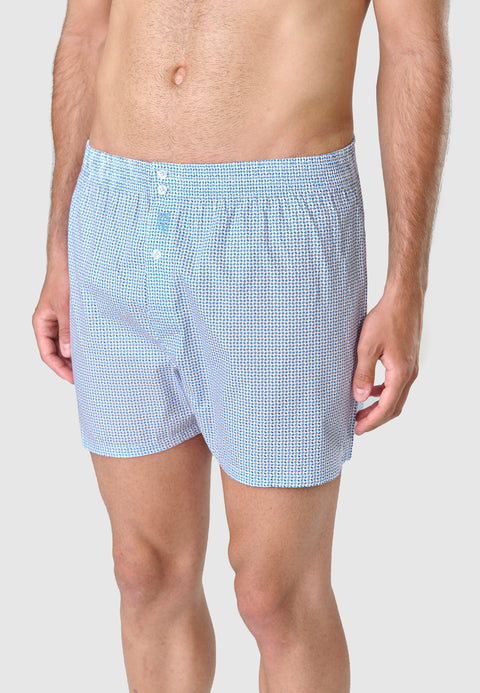 Calzoncillo Bóxer Hombre Algodón Tela Cuadros - Azul 6310_33 - 56378721 - https://www.elbuhonocturno.com/