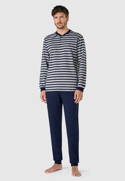 Pijama Hombre Invierno Premium Tapeta Algodón Punto - Gris 55024_22 - 26163518 - https://www.elbuhonocturno.com/