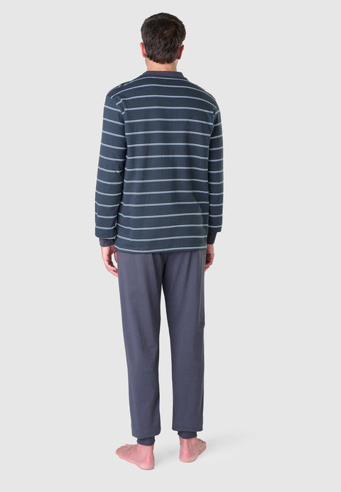 Pijama Hombre Invierno Premium Tapeta Algodón Punto - Gris 55025_22 - 80207808 - https://www.elbuhonocturno.com/