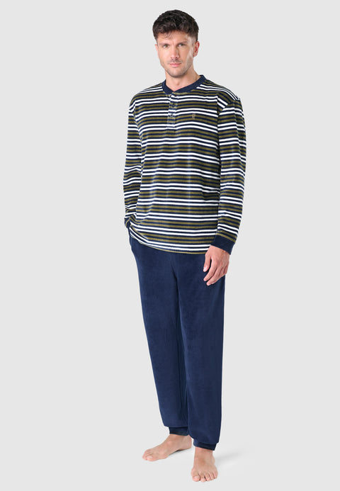 Pijama Hombre Largo Velour Invierno 5734 | El Búho Nocturno - 67604195 - https://www.elbuhonocturno.com/