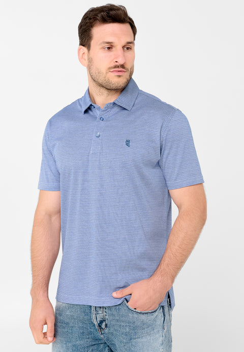 Polo Hombre Manga Corta Premium Algodón Geométrico - Azul 0008_33 - 36044419 - https://www.elbuhonocturno.com/