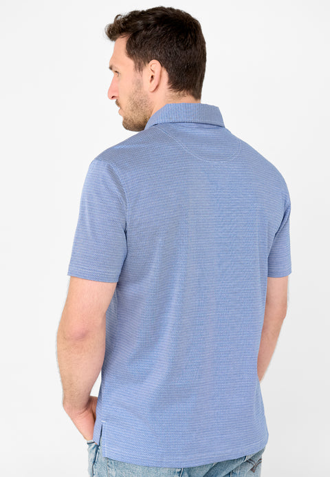 Polo Hombre Manga Corta Premium Algodón Geométrico - Azul 0008_33 - 64958771 - https://www.elbuhonocturno.com/