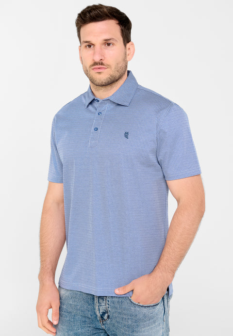 Polo Hombre Manga Corta Premium Algodón Geométrico - Azul 0009_33 - 72961123 - https://www.elbuhonocturno.com/
