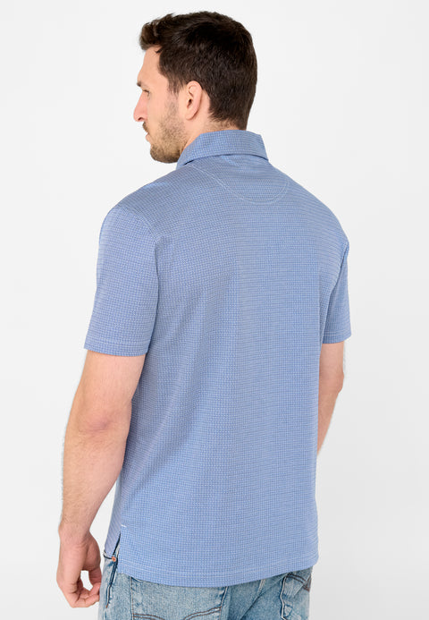 Polo Hombre Manga Corta Premium Algodón Geométrico - Azul 0009_33 - 41156399 - https://www.elbuhonocturno.com/