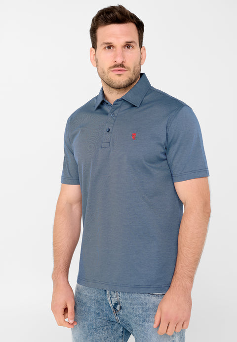Polo Hombre Manga Corta Premium Algodón Geométrico - Azul 0010_39 - 61442595 - https://www.elbuhonocturno.com/