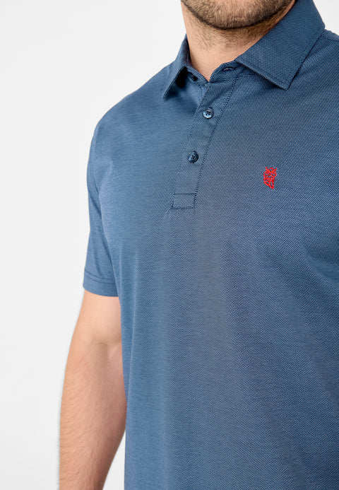 Polo Hombre Manga Corta Premium Algodón Geométrico - Azul 0010_39 - 20321995 - https://www.elbuhonocturno.com/