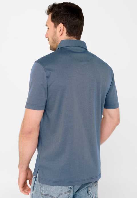 Polo Hombre Manga Corta Premium Algodón Geométrico - Azul 0010_39 - 84274451 - https://www.elbuhonocturno.com/