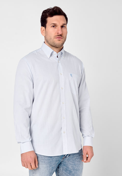 Camisa Hombre Manga Larga Popelín Cuadros con Bolsillo Easy Iron Extrasuave - Azul 0305_39 - 57218217 - https://www.elbuhonocturno.com/