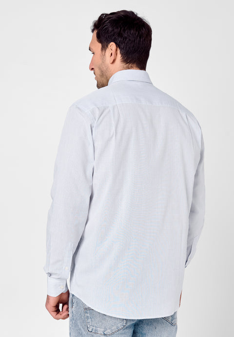 Camisa Hombre Manga Larga Popelín Cuadros con Bolsillo Easy Iron Extrasuave - Azul 0305_39 - 69479538 - https://www.elbuhonocturno.com/