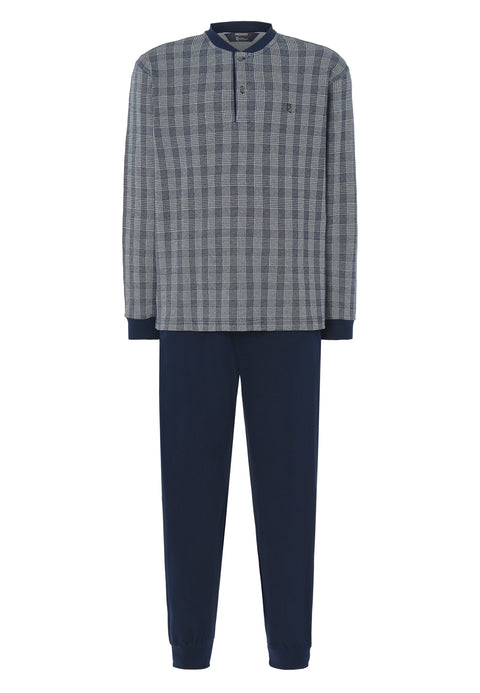 Pijama Hombre Invierno Premium Tapeta Algodón Punto - Azul 55028_39 - 12547191 - https://www.elbuhonocturno.com/