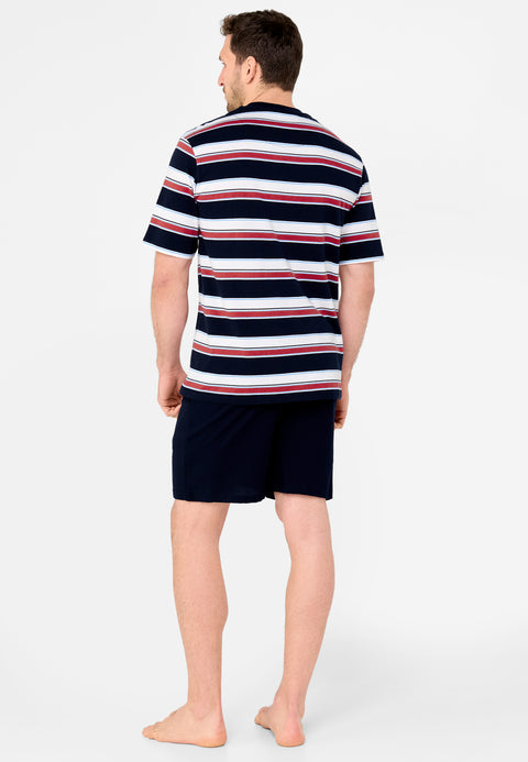 Pijama Hombre Verano Corto Tapeta Algodón Punto Rayas - Rojo 3034_94 - 34511451 - https://www.elbuhonocturno.com/