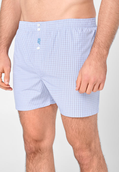 Calzoncillo Bóxer Hombre Premium Tela Cuadros - Azul 6104_30 - 70477899 - https://www.elbuhonocturno.com/