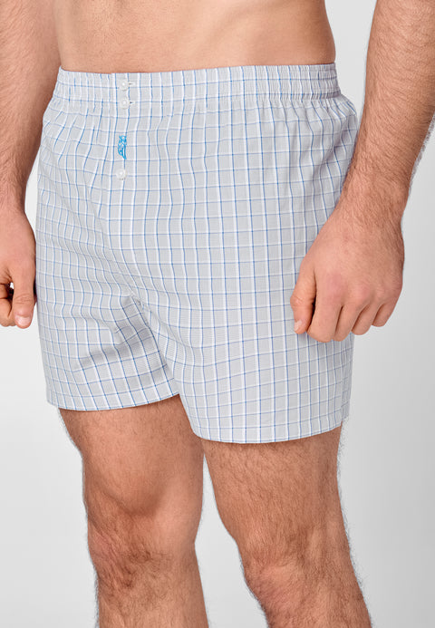 Calzoncillo Bóxer Hombre Algodón Tela Cuadros - Gris 6930_20 - 66547179 - https://www.elbuhonocturno.com/