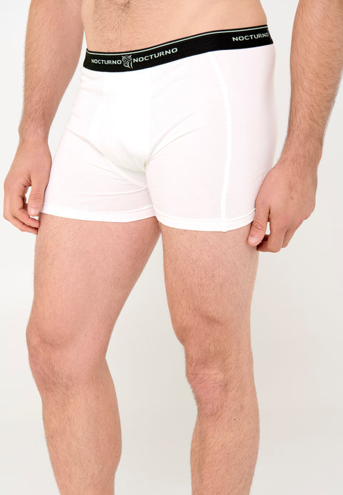 Pack Bóxer Algodón Punto Liso Blanco/Negro - Blanco 7700_66 - 38211187 - https://www.elbuhonocturno.com/