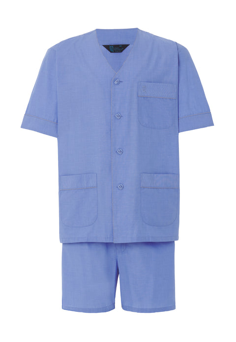 Pijama Hombre Verano Corto Judo Popelín Fil À Fil - Azul 4515_36 - 30787114 - https://www.elbuhonocturno.com/