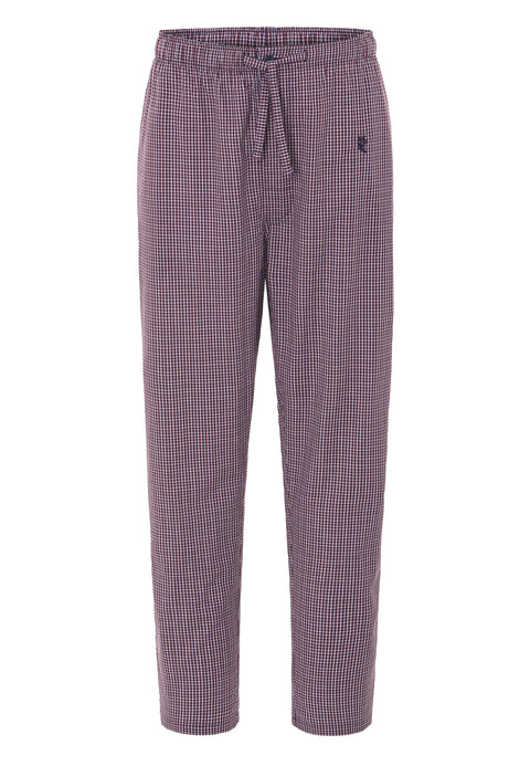 Pantalón Pijama Hombre Largo Algodón Popelín Cuadros - Rojo 8985_90 - 53179427 - https://www.elbuhonocturno.com/