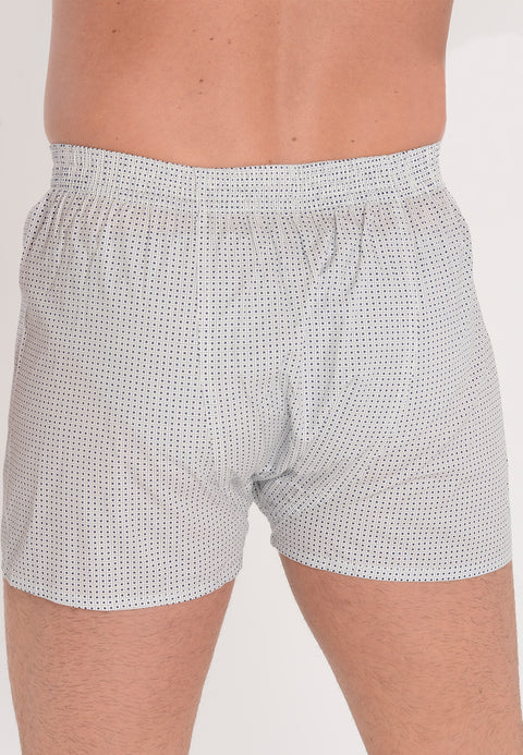 Calzoncillos Bóxer Hombre Popelín Estampado Blanco