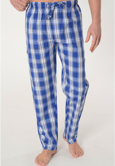 Pantalón Pijama Hombre Largo Algodón Popelín Cuadros - Azul 8911_37 - 68351957 - https://www.elbuhonocturno.com/