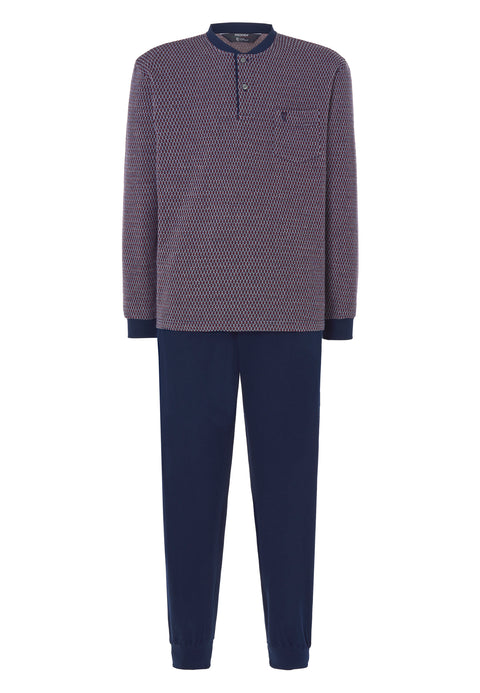 Pijama Hombre Invierno Premium Tapeta Algodón Punto - Rojo 55023_94 - 42559892 - https://www.elbuhonocturno.com/