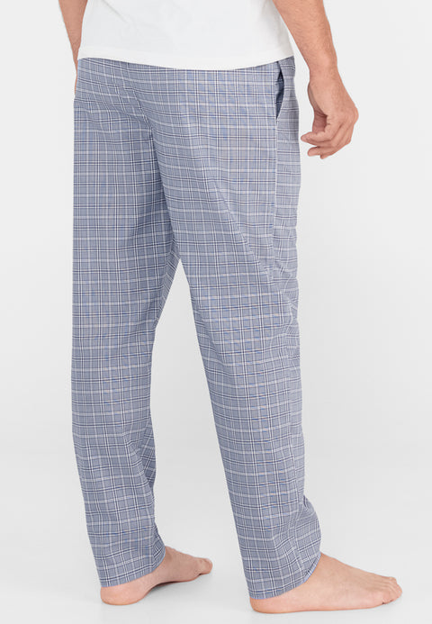 Pantalón Pijama Hombre Largo Algodón Popelín Cuadros - Azul 8976_36 - 67042718 - https://www.elbuhonocturno.com/