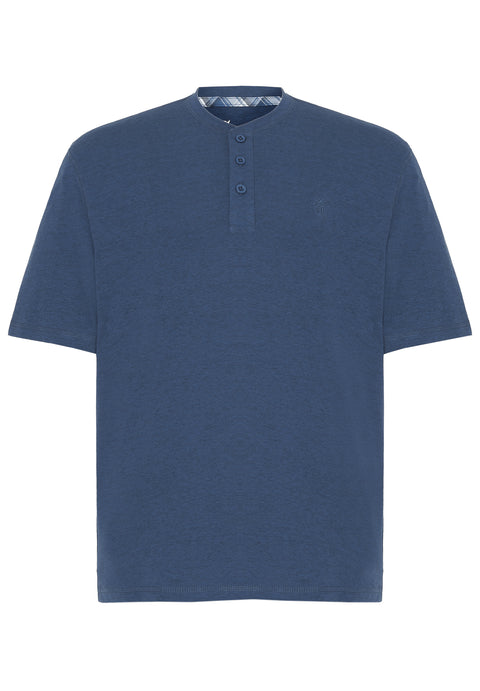 Pijama Hombre Verano Corto Tapeta Algodón Punto Liso Tela Cuadros - Azul 3602_38 - 62365293 - https://www.elbuhonocturno.com/