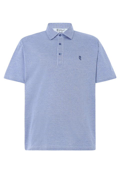 Polo Hombre Manga Corta Premium Algodón Geométrico - Azul 0009_33 - 18677208 - https://www.elbuhonocturno.com/