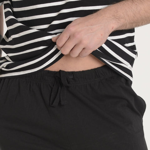 Pijama Hombre Corto Pico Punto Rayas Marino