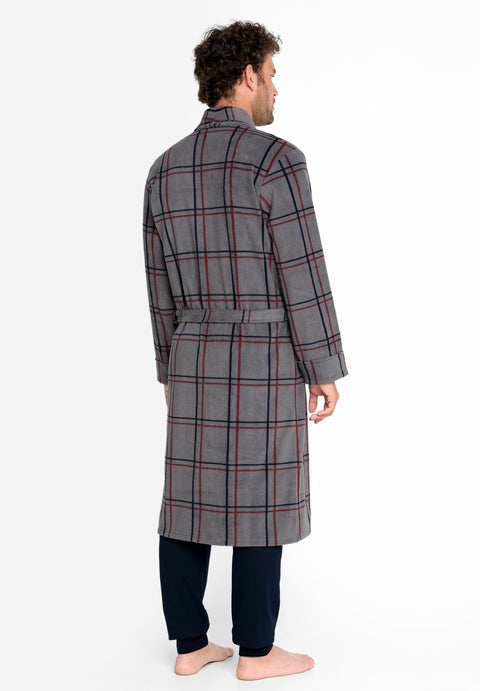 Bata Hombre Invierno Premium Forro Polar Estampado - Gris 0602_20 - 75897230 - https://www.elbuhonocturno.com/