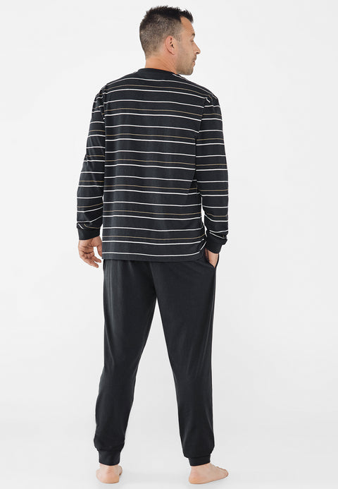 Pijama Hombre Largo Punto Negro 5303 | El Búho Nocturno - 99852445 - https://www.elbuhonocturno.com/